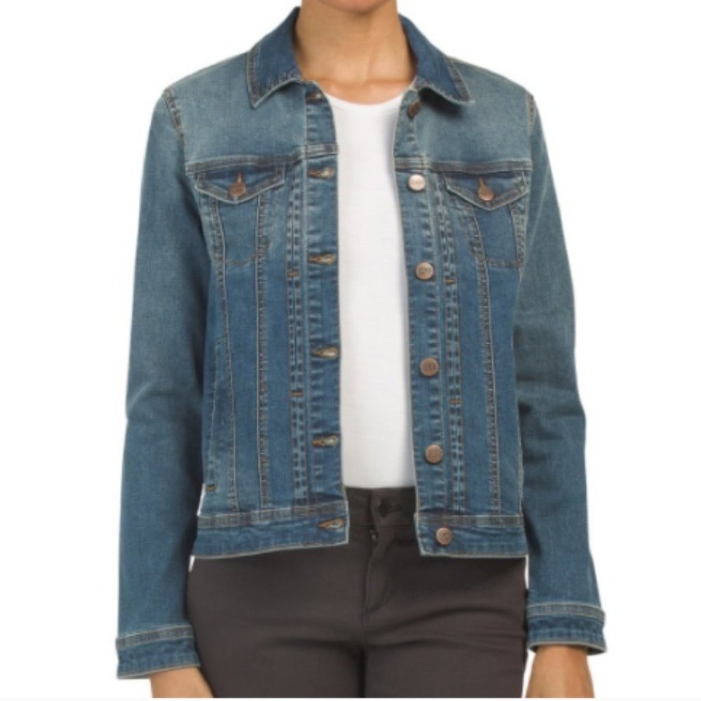 NWT Nanette Lepore Pintucked Denim Jacket